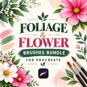 Pennelli Procreate per fogliame e fiori / Timbri botanici, foglie, pennelli per piante / Pennelli naturalistici per arte digitale, illustrazioni e disegni