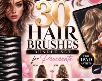 Procreate Hair Brushes Bundle – The Ultimate Hair Drawing Toolkit for iPad Artists