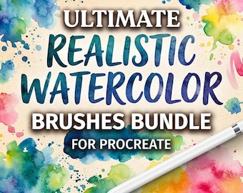 Realistic Watercolor Brushes Bundle | Ultimate Watercolor Brush Set for iPad, Digital Painting, Illustration