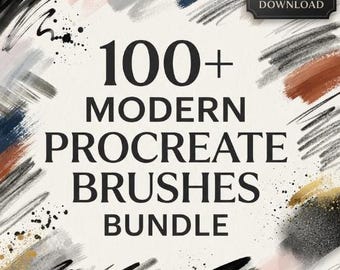 100+ Modern Procreate Brushes Bundle – Digital Art, Drawing, Painting (Digital Download)