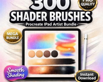 300+ Procreate Shader Brushes Bundle | Smooth Shading, Skin Tones For iPad Digital Designer's
