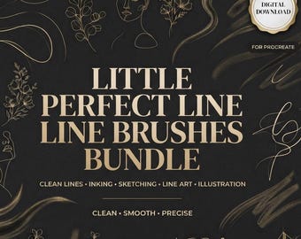 Procreate Little Line Brushes Bundle | Clean Line Art, Sketching, Inking (Digital Download)