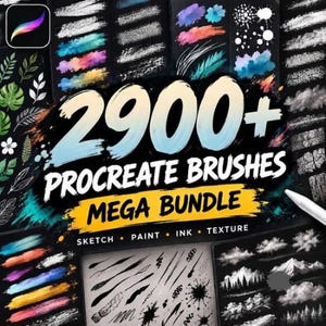 2900+ Procreate Brushes Bundle | Digital Art Brushes, Painting, Sketch, Ink, Drawing For iPad Artists
