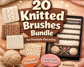 Procreate Knitted Brushes Bundle | Realistic Wool Texture iPad Art (Instant Download)