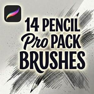Paquete de 14 pinceles de lápiz para Procreate / Herramientas realistas para bocetos y dibujos para artistas de iPad