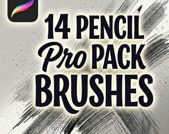 14 Pencil Pack Procreate Pinsel | Realistische Skizzen & Zeichenwerkzeuge für iPad Künstler
