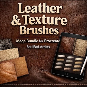 Procreate Leather & Texture Brushes Mega Bundle – Professionellt textureringsverktyg för iPad-konstnärer
