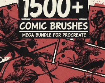 1500+ Procreate Comic & Manga Brushes | Inking, Shading and Texture Tools for Digital Artists