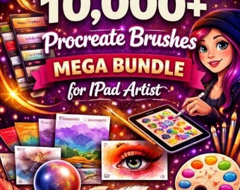 10000+ Procreate Brushes Mega Bundle  | Massive Digital Art Toolkit Sketch, Paint,Texture For Artists