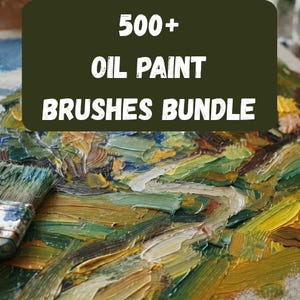 500+Realistic Oil Paint Brushes for Procreate | Canvas Texture, Blending (Digital Download)
