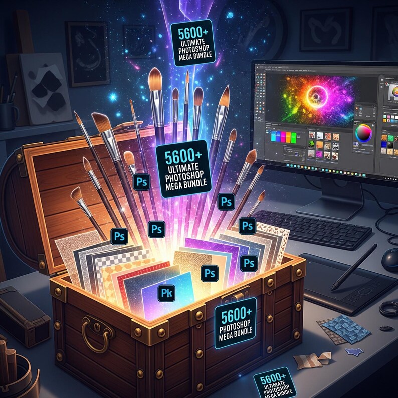 5600+ Photoshop Brushes Mega Bundle | Adobe ABR Brush Pack for Digital ...