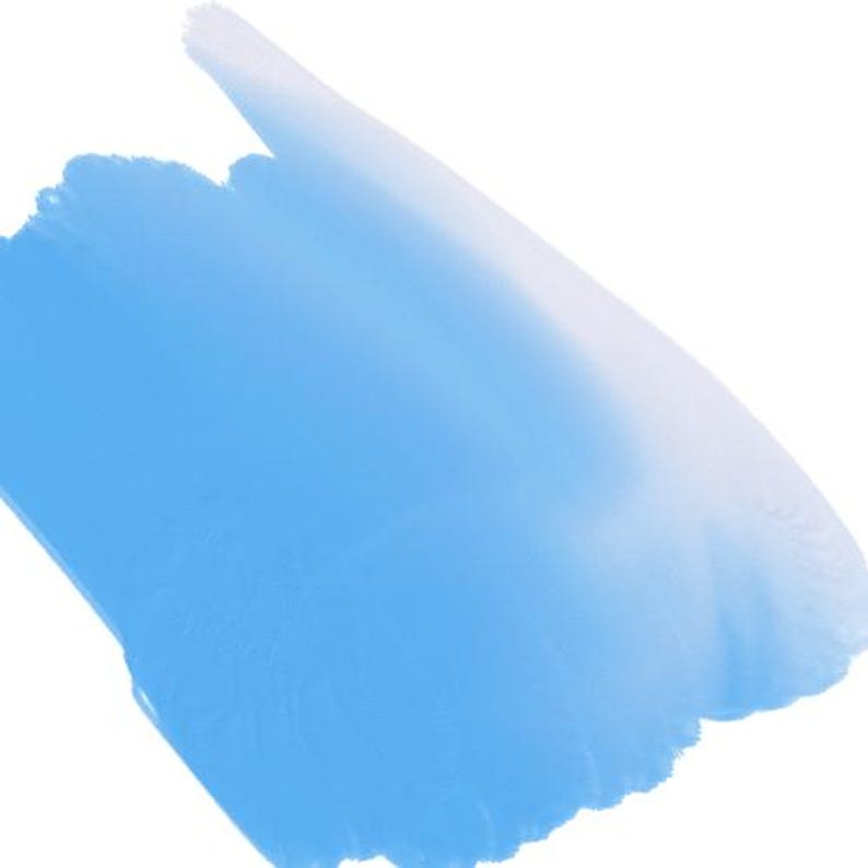 May include: A digital graphic element featuring a diagonal brushstroke in a vibrant sky blue color. The stroke exhibits a smooth gradient effect, transitioning from a saturated blue at the base to a soft, translucent white at the top edge.