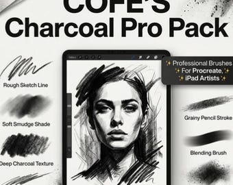 COFE'S Charcoal Pro Pack Brushes | Procreate Bundle for iPad Artists
