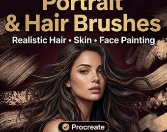Procreate Portrait & Hair Brushes Bundle | Realistic Skin, Face Painting (Digital Download)