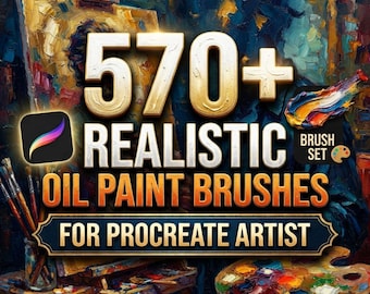 Realistic Oil Paint Procreate Brushes | Impasto, Texture, Fine Art Bundle (Digital Download)