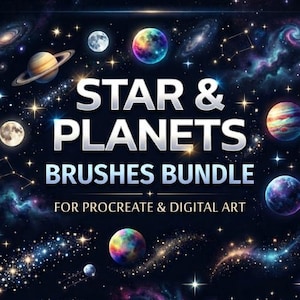 Pack de pinceaux Procreate Étoiles et Planètes | Pinceaux Espace, Galaxie, Astronomie pour l'art numérique