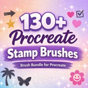 130+ Procreate Stamp Brushes Bundle |  Design Elements Bundle for iPad Artist