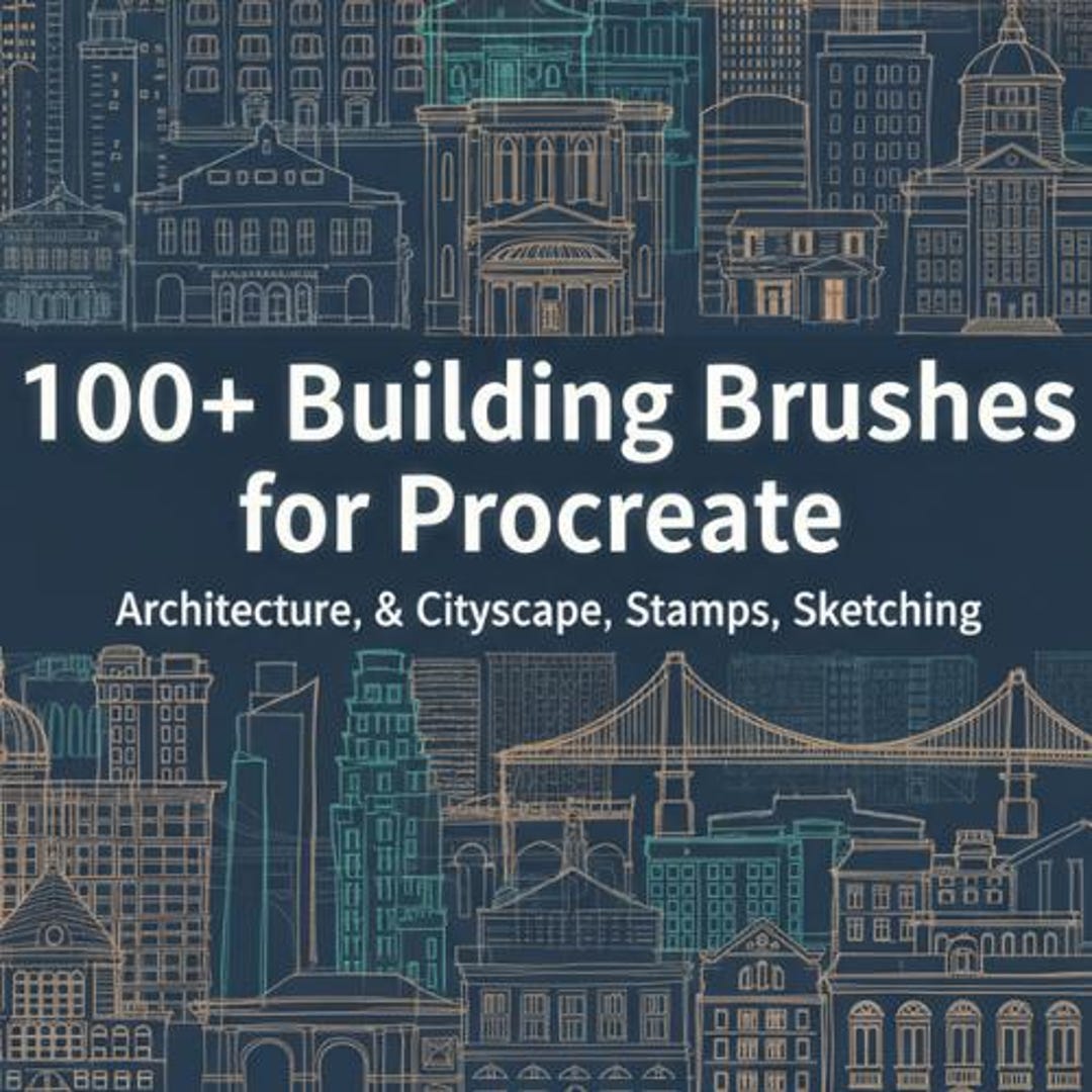 100+ Building Brushes for Procreate | Architecture, & Cityscape, Stamps ...