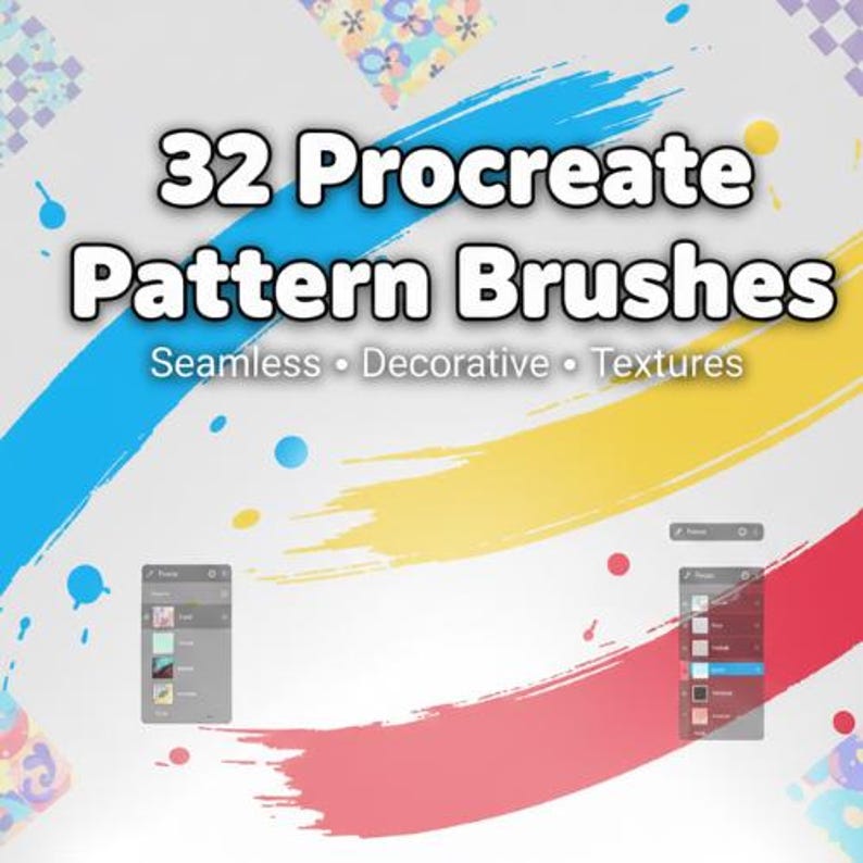 32 Procreate Pattern Brush Set | Seamless Textures, Decorative Designs for iPad Artists image 5