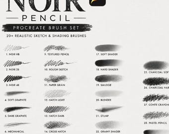 Noir Pencil Procreate Brush Set | Realistic Sketch & Shading Brushes for iPad Artists