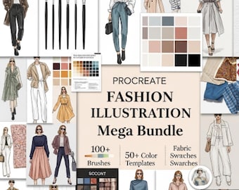 Procreate Fashion Illustration Brushes Mega Bundle | iPad Fashion Sketch Design (Digitaler Download)