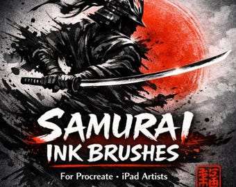 Pinceles Samurai Ink Procreate / Juego de caligrafía masiva, Sumi-E y pinceladas para artistas digitales