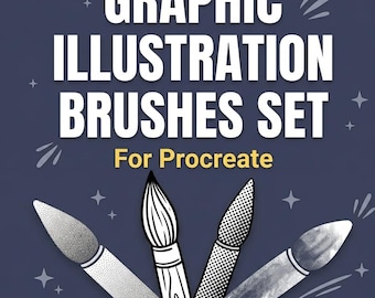 Procreate用グラフィックイラストレーションブラシ｜デジタルアートツールキット（デジタルダウンロード）