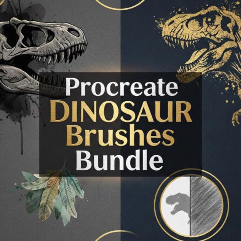 Dinosaur Procreate Brushes Bundle | Jurassic Creatures, Fossils ...