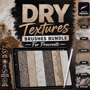 Dry Texture Procreate Brushes Bundle For ipad Artists
