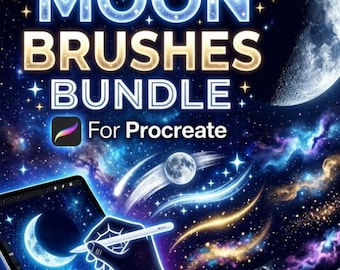 Procreate Moon Brushes Bundle | Lunar, Space Art Toolkit (Digital Download)