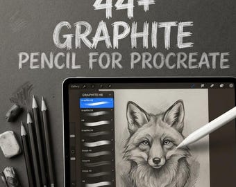 44 Super Graphite Pencil Brushes | Realistic Paper Texture Sketching Bundle For iPad Artist