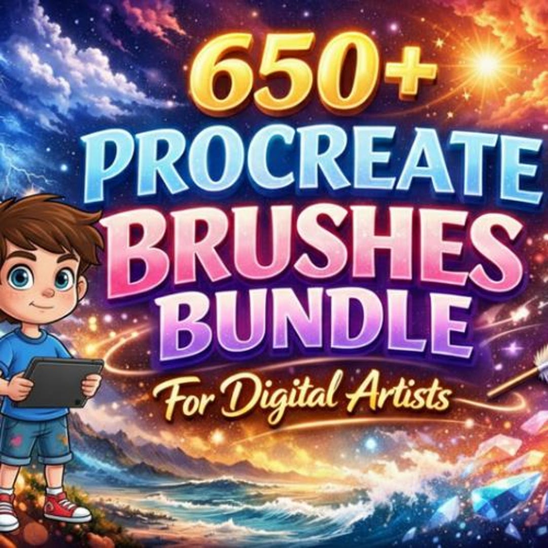 650 Procreate Brushes Mega Bundle | Micron Ink, Soft Shadow & Texture ...