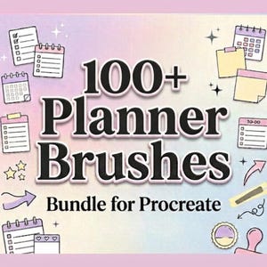 100+ Procreate Planner Stamps Bundle | Daily, Weekly & Monthly Planner Brushes for iPad Artists