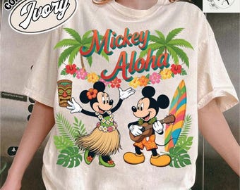 Aloha Mickey Mouse Pineapple Hawaii Vacation Shirt Aulani Disney Trip Tee for Women