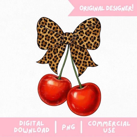 Cherry png, leopard cherry png, trendy png, bestseller png, leopard png