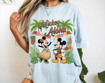 Aloha Mickey Mouse Pineapple Hawaii Vacation Shirt Aulani Disney Trip Tee for Women
