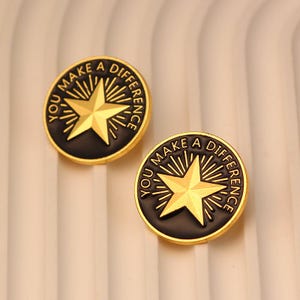 You Make A Difference Star Enamel Pin, Inspirational Quote Lapel Brooch for Men Women(1 pcs)