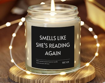 Smells Like She's Reading Again Scented Candle | Funny Reader Gift, Books Lover Gift, Bookish Book Club Gifts, Bookworm Candles For Her