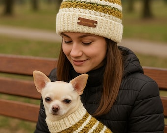 Bijpassende set voor huisdier en baasje – hondentrui met muts voor hondenmoeder | Puppyoutfit, puppycadeau, Valentijnsdagkleding voor honden, cadeau voor dierenliefhebbers