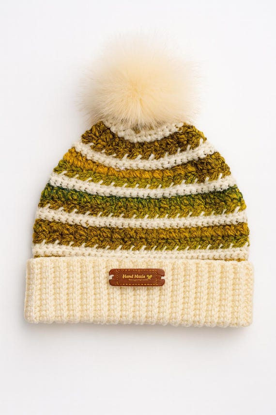Handmade Crochet Beanie Hat for Women – Warm Winter Knit Hat 