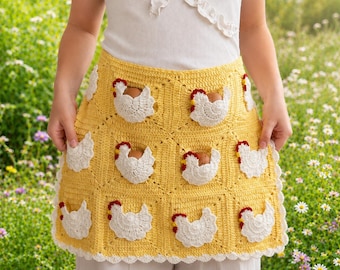 Crochet Egg Gathering Apron, Egg Collecting Apron, Handmade Egg Holder Apron, Chicken Hen Apron, Farm Harvest Apron, Farmhouse Gift