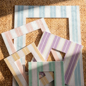 Pastel Fabric Frame Mat Insert | Soft Textured Photo Mat Board | Interchangeable Picture Frame Mat for Gallery Wall, Wedding, Nursery Decor