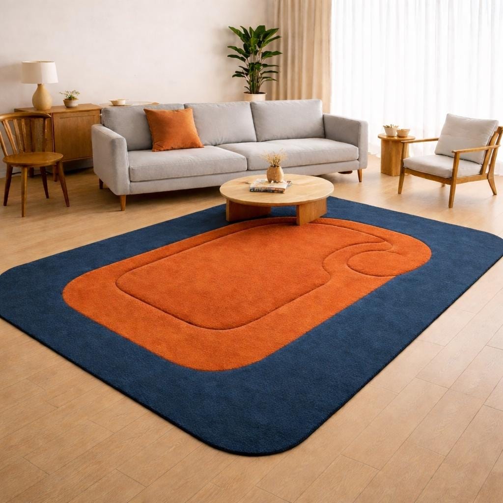 Geometric Hand Tufted Wool Rug | Ivor...
