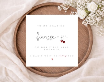 Personalised First Anniversary Engaged Card for Fiancée, Fiancée Engagement Anniversary Card, I can't wait to Marry you, Engagementaversary