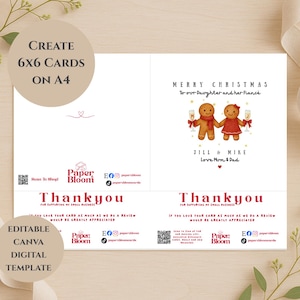6x6 Greeting Card Template | Best Selling Editable Canva Template A4 | Printable | Small Business Greeting Card Maker | Digital Download