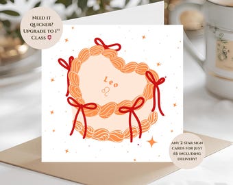 Leo Zodiac Birthday Card | Unique Star Sign Astrology Greeting | Leo Astrology Card | Leo Baby | Leo Szn Card