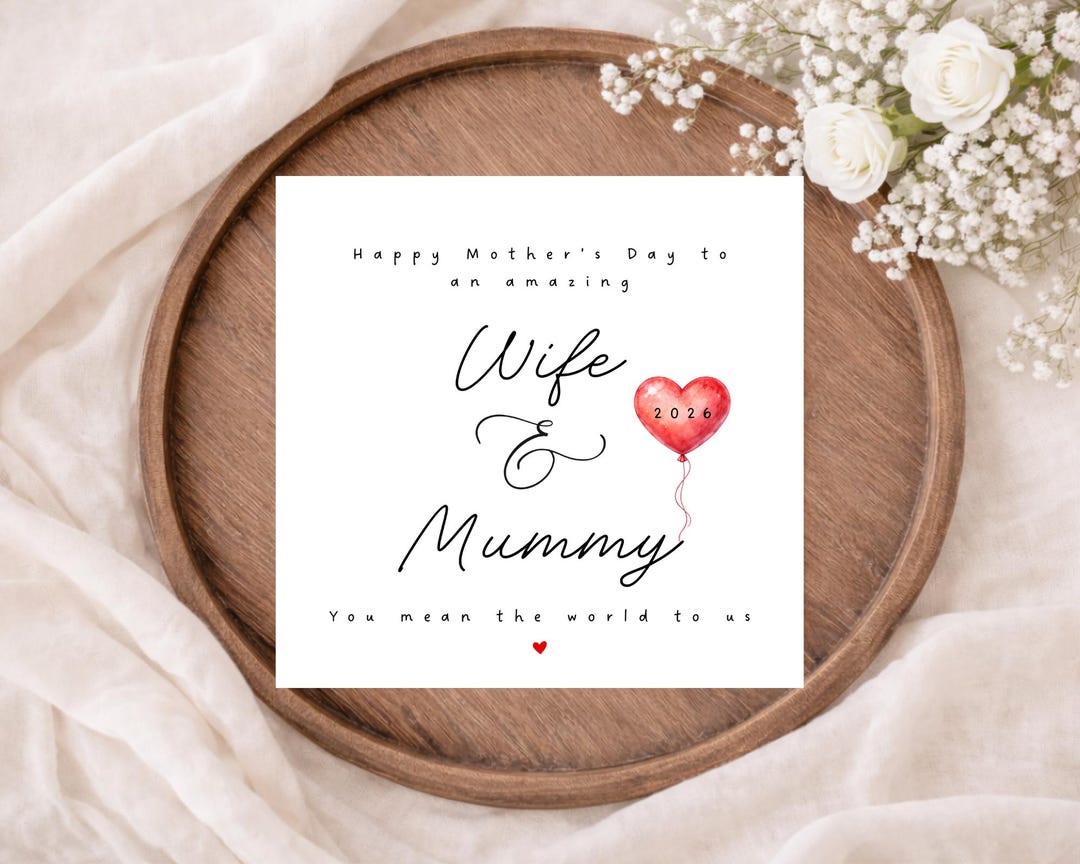 Wife and Mummy Mother's Day Card | Custom Name Mother's Day Card ...