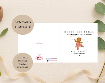 6x6 Greeting Card Template | Editable Canva Template | Precut Prescored Card Design | Printable Card for Small Business | Digital Download