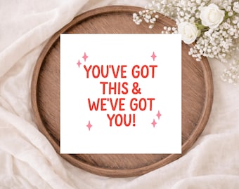 Tarjeta "Tú puedes y nosotras te apoyamos" / Tarjeta de apoyo y ánimo / Pensando en ti / Tarjeta de motivación / Tarjeta de apoyo para una amiga o hermana
