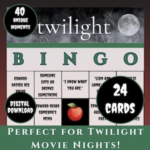 Twilight Movie Watchalong Bingo Vol.2 | Twilight Saga Party Game | Printable Bingo Cards | Instant Download | Fun for Movie Nights